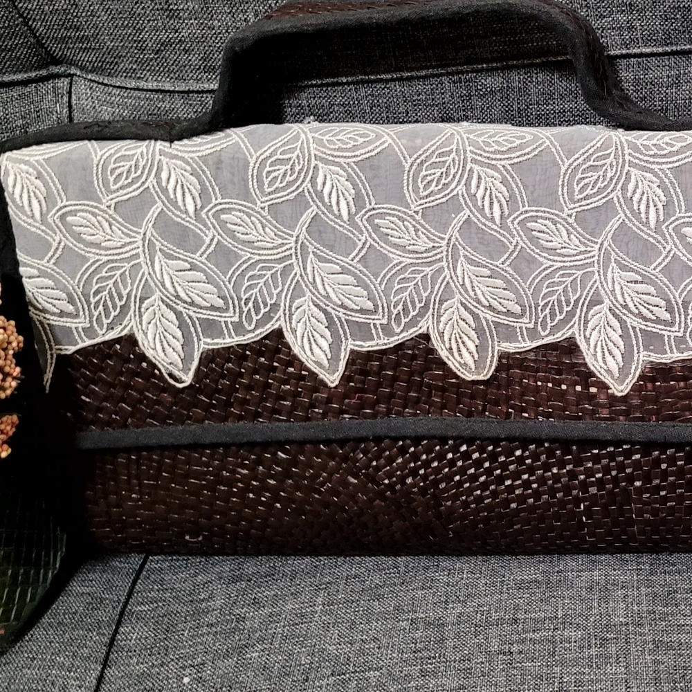 Dark brown clutch bag